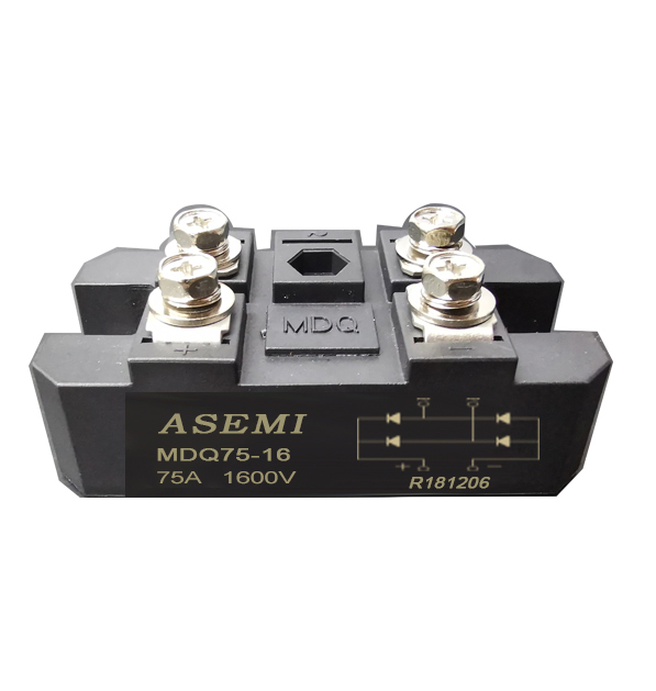MDQ100-16/MDQ75-16/MDQ60-16/MDQ-50-16，ASEMI單相整流模塊，焊機(jī)/醫(yī)療設(shè)備/直流電機(jī)用橋